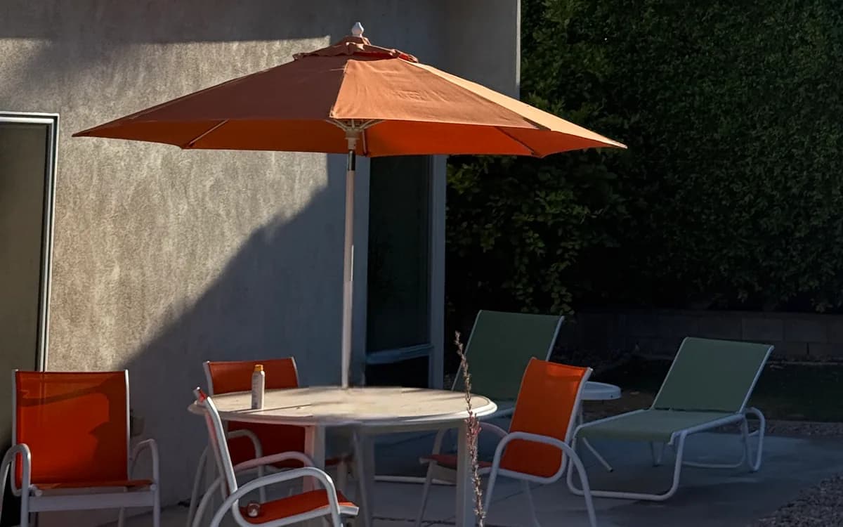 Patio photograph after small objects were removed with Clean Up